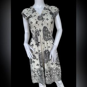 Hypnotized White Short Sleeve Dress w/ Black Designs
